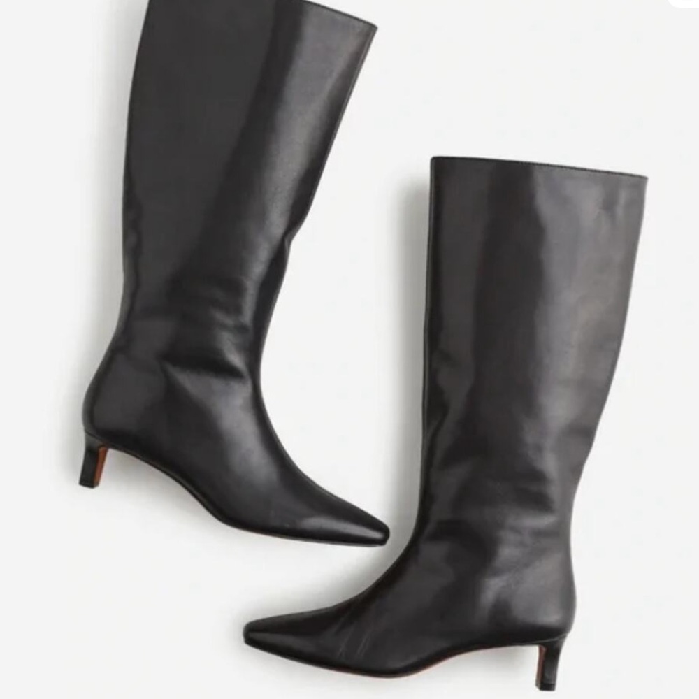 Madewell Black Leather Heeled Boots